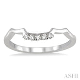 1/10 Ctw Round Cut Diamond Wedding Band in 14K White Gold